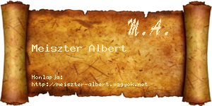 Meiszter Albert névjegykártya