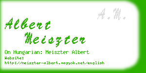 albert meiszter business card